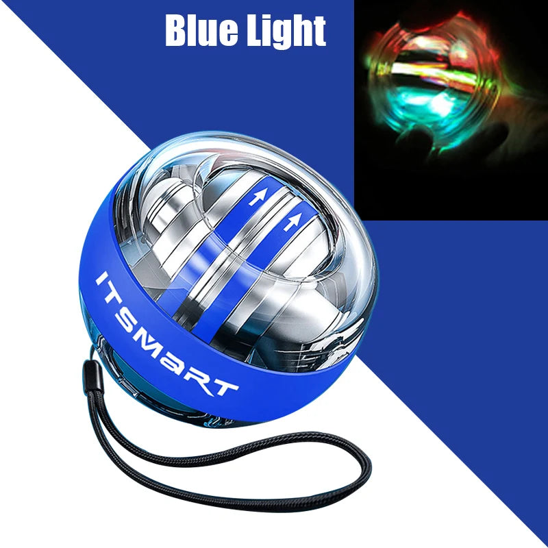 LED Gyro Wrist Ball - Automatic Centrifuge Arm and Forearm Strength Trainer for Ultimate Fitness