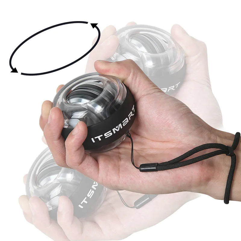 LED Gyro Wrist Ball - Automatic Centrifuge Arm and Forearm Strength Trainer for Ultimate Fitness
